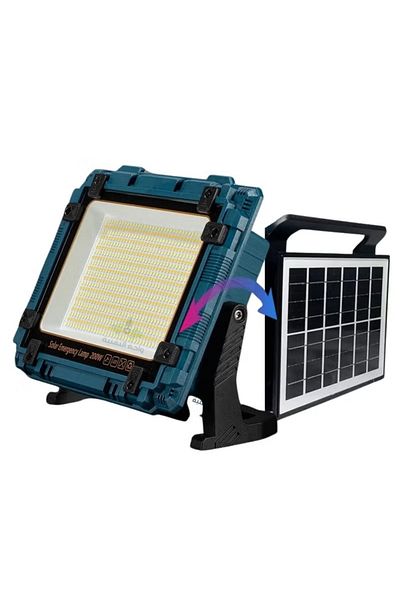 DLC 200W Solar Powered LED Flood Light with 18650 Battery