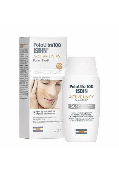 telecomo Facial cream with SPF 50+ sun protection, Isdin Foto Ultra 100 Active Unify Anti-Spot, 50 ml