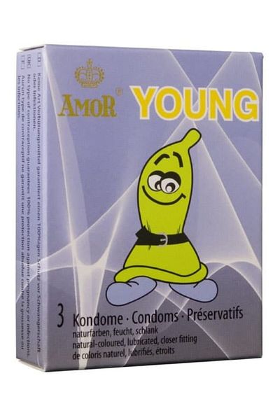 AMOR Condoms, Amor Young, 3 pieces, lubricated