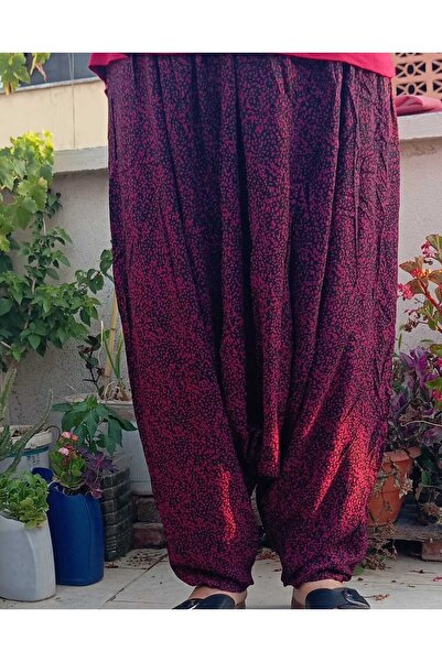 MEŞHUR ŞALVARCI PELİN بنطلون شالوار منقوش بجيوب وخصر مطاطي من Anne