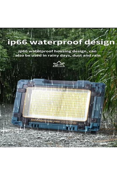 DLC 200W Solar Powered LED Flood Light with 18650 Battery