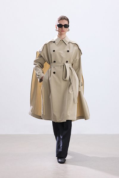 BE BLUE Stone Long Coat Trench Coat