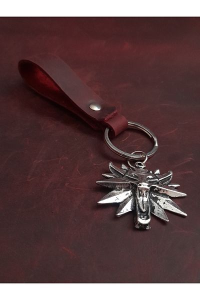 BSN Store Wolf Figure Genuine Leather Keychain Gift Keychain