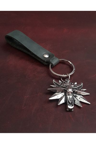 BSN Store Wolf Figure Genuine Leather Keychain Gift Keychain