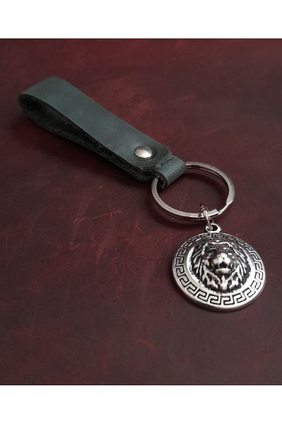 BSN Store Lion Figure Genuine Leather Keychain Gift Keychain