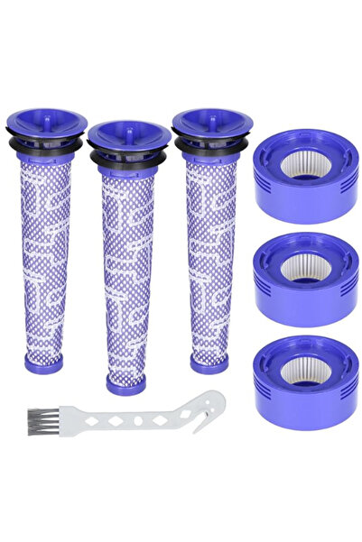 Magic Bags Potrivit pentru filtrul motor Dyson V8 V7 și prefiltru, 3 x filtru Hepa