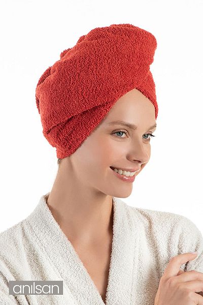 Anılsan 100% Cotton Tile Towel Bonnet Hair Drying Bonnet Head Towel Shower Bathing Bonnet Wet Hair Drying Bo