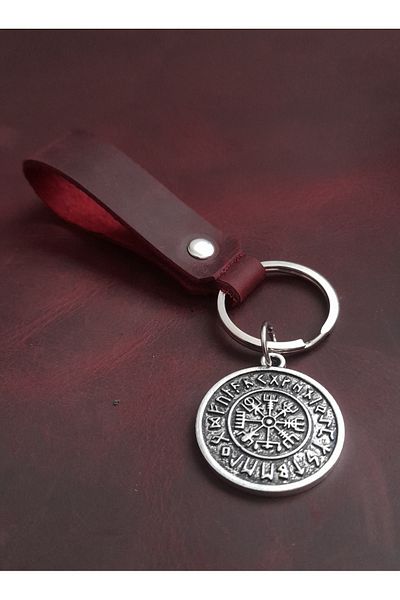 BSN Store Vegvi̇si̇r Figure Genuine Leather Keychain Gift Keychain
