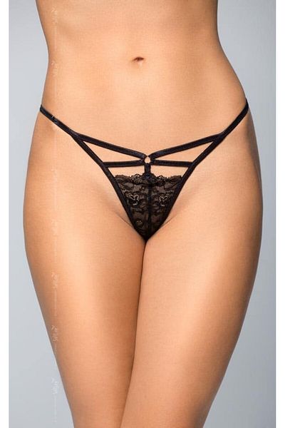 Softline Thong panties, open pattern, black, S/L