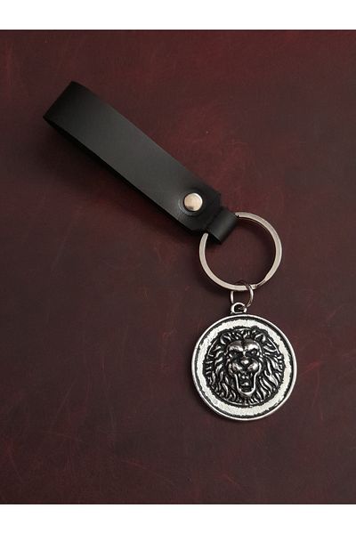 BSN Store Lion Premium Figure Genuine Leather Keychain