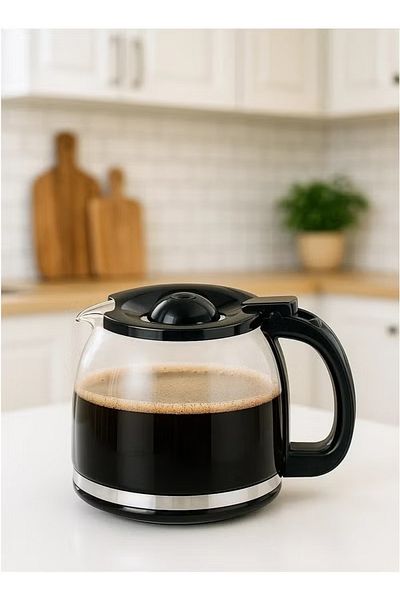 DLC Coffee Maker Carafe – 1.2 L Replacement Jug, Black, 2‑Year Warranty