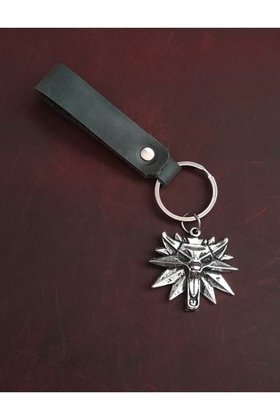 BSN Store Wolf Figure Genuine Leather Keychain Gift Keychain