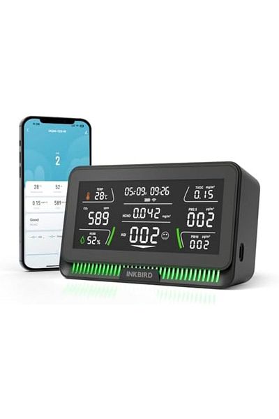 Inkbird جهاز مراقبة جودة الهواء الداخلي متعدد الوظائف IAQM-129-W