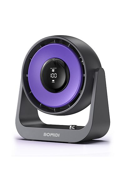 BOMIDI Portable Desk Fan with Smart LED Display and For Bedroom Home Office
