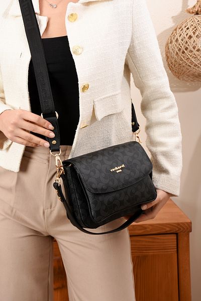 barberri Paris Women's Hand and Shoulder Bag Monogram Fabric