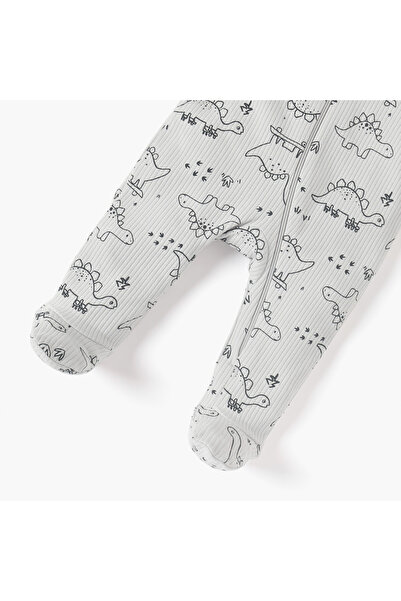 Juniors Dino Print Closed Feet Sleepsuit and Cap Set