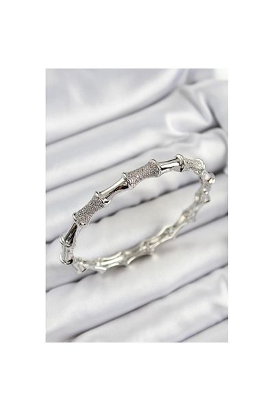 Skygo Brass Zircon Stone Bone Model Silver Color Vip Women's Bracelet - Tj-Bb7343