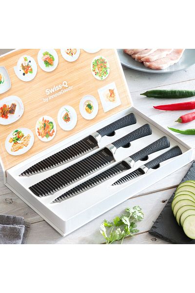 InnovaGoods Knife set, Swiss·Q Namiutsu InnovaGoods, 4 pieces, black