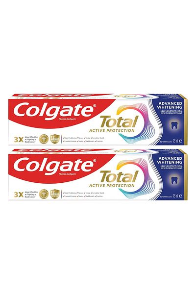 Colgate Total Active Protection Advanced Whitening Toothpaste 2 x 75 ml