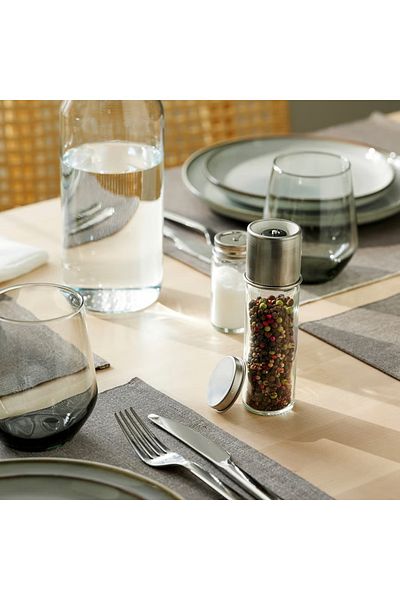 IKEA Spice mill, clear glass/stainless steel, 15 cm