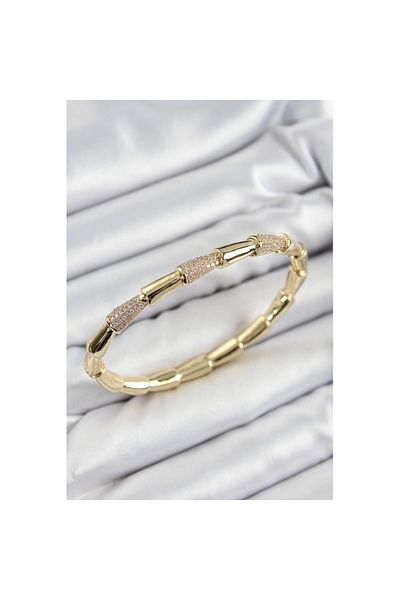 Skygo Brass Zircon Stone Bone Model Gold Color Vip Women's Bracelet - Tj-Bb7341