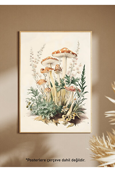 One Little Happiness Αφίσα MUSHROOM Αισθητική αφίσα τοίχου, αφίσα χωρίς πλαίσιο