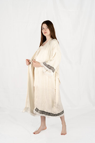 Befera Design Муслін кімоно 100% бавовна з духовним принтом, халат-кафтан, ранковий халат