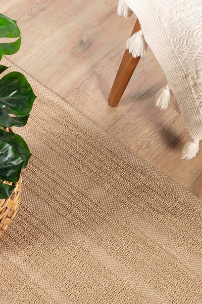 KONFOR Natura 6662 100% Jute Rug – Beige Color, Soft Texture, Stylish Design, Modern Woven Rug, 16