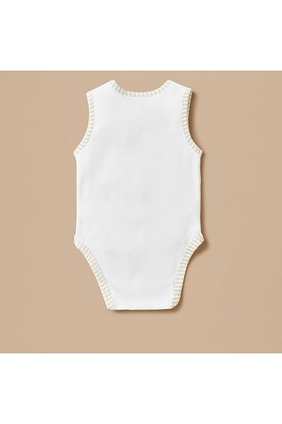 Juniors Typographic Print Sleeveless Bodysuit with Snap Button Closure