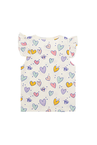 ebebek Hello Baby Hellobaby Basic Girl Heart Patterned Undershirt T-Shirt Baby Girl