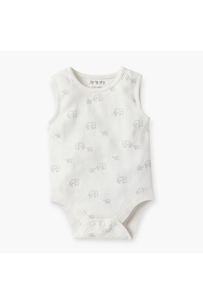 Juniors Printed Bodysuit with Button Closure - Set of 7