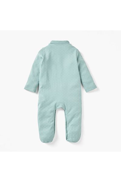giggles Embroidered Closed Feet Sleepsuit with Long Sleeves