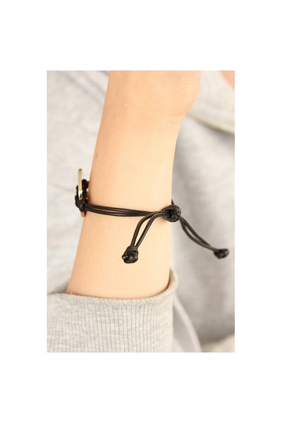 Skygo COOL (Cool) Black Leather String Unisex Mood Bracelet - TJ-BB1984