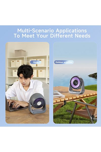 BOMIDI Portable Desk Fan with Smart LED Display and For Bedroom Home Office