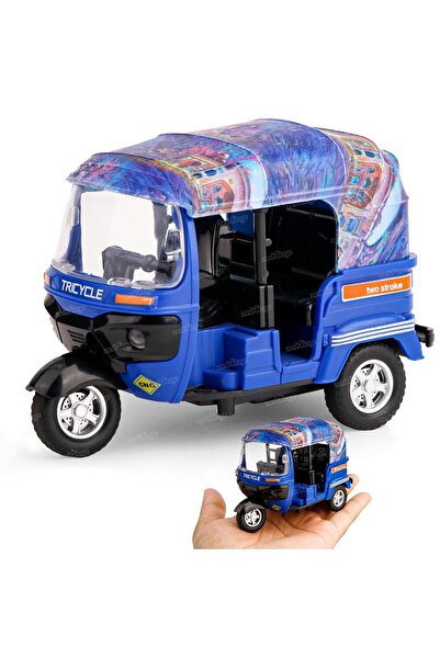 rexa لعبة عربة ريكشا آلية قابلة للسحب للخلف - مركبة ثلاثية العجلات بمقبض متحر...