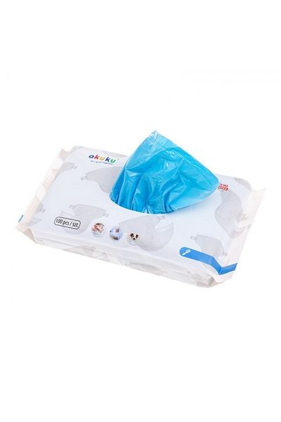Akuku Saculeti parfumati pentru pampers, 100 bucati, Albastru