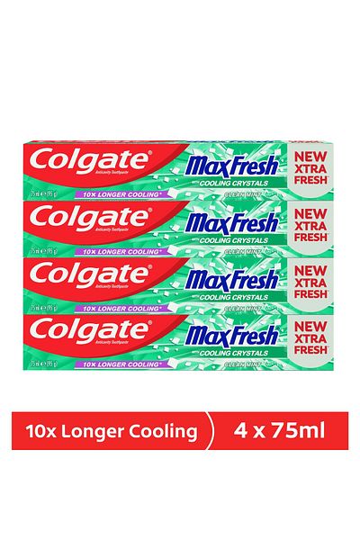 Colgate Max Fresh Clean Mint Toothpaste Value Pack 4 x 75 ml