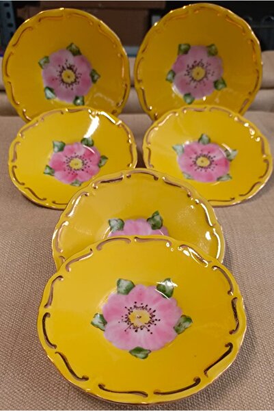 BY.RAYKA PORSELEN El Dekor PORSELEN EL DEKOR BOYAMA 6LI ÇAY TABAĞI