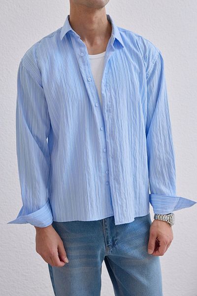 Livio Ferri Ανδρικό ριγέ πουκάμισο Tugur Oversize Premium Soft Touch Εκλεπτυσμένη άνεση