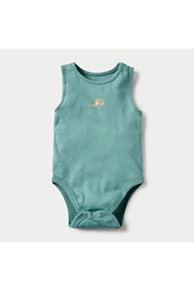 Juniors Printed Sleeveless Bodysuit with Button Closure - Set of 5