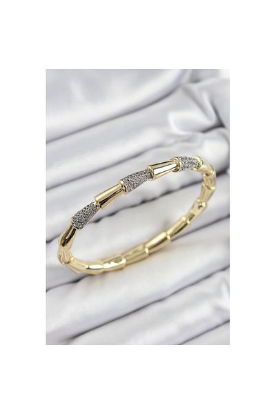 Skygo Brass Zircon Stone Bone Model Gold Color Vip Women's Bracelet - Tj-Bb7339