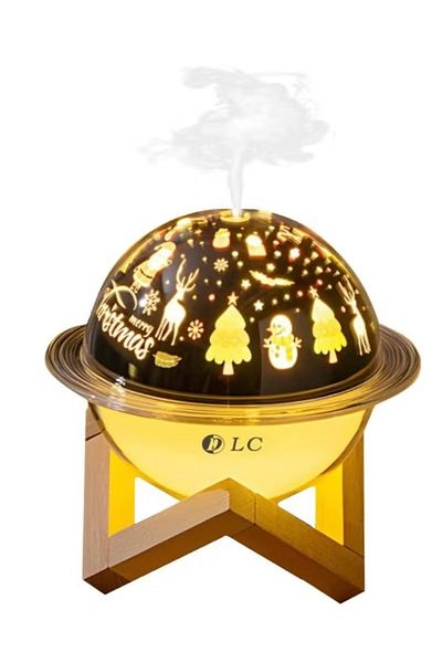 DLC LED Night Light, Moon Lamp & Diffuser with Wooden Base