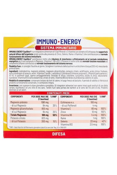 Equilibra Immuno-Energy, Immunity and Energy Supplement, 14 Sachets, Equilibra