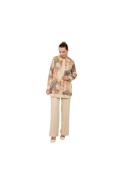 Levidor Ethnic Pattern Chiffon Tunic Set