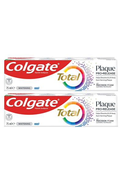Colgate Total Plaque Pro-Release Whitening Toothpaste 2 x 75 ml
