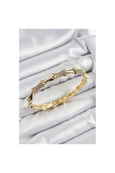 Skygo Brass Zircon Stone Bone Model Gold Color Vip Women's Bracelet - Tj-Bb7344