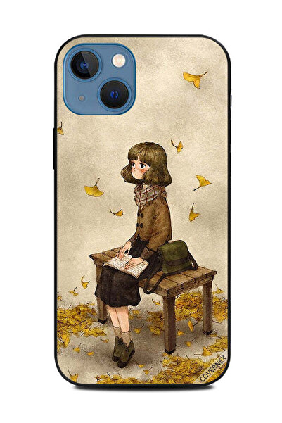 Covernex غطاء حماية لهاتف آيفون 13 من آبل، رسم فتاة جالسة