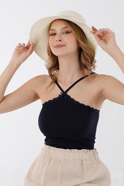 Fulla Moda Straw Hat with Ribbon