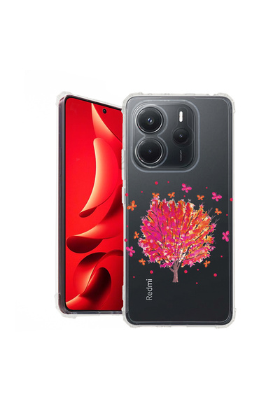 bestcase ® Husă antișoc pentru Xiaomi Redmi Note 14 4G, Copac cu fluturi, 193...