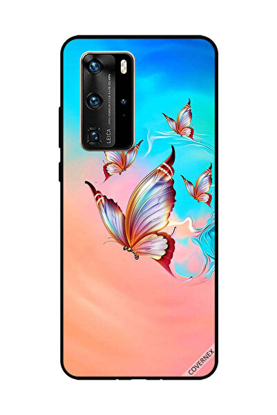 Covernex غطاء حماية لهاتف هواوي بي 40 برو - فراشات تحلق فوق لون الطلاء